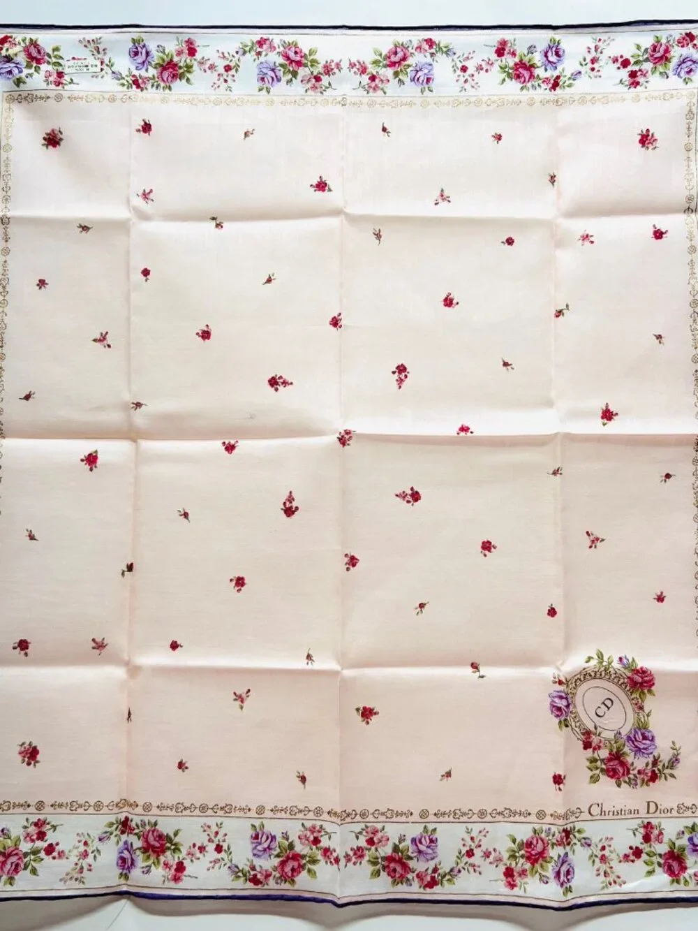 2) New-Beautiful Christian Dior Mini Scarf/Neck-kerchief Cott 19